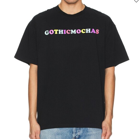 NEW Gothicmochas Alphabet Tee in Black Graphic Letters T-Shirt - Picture 1 of 4